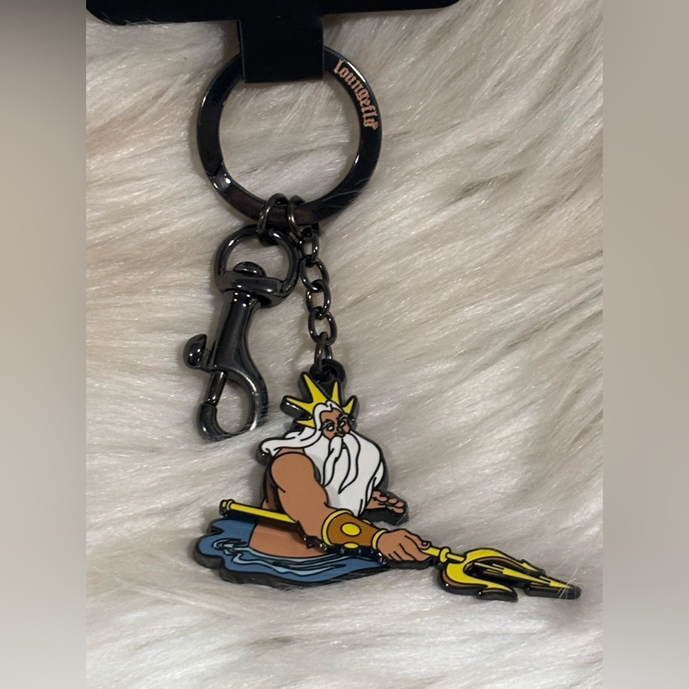 Loungefly Disney Little Mermaid King Tritons Gift Moving Arm Keychain NEW - Picture 2 of 4